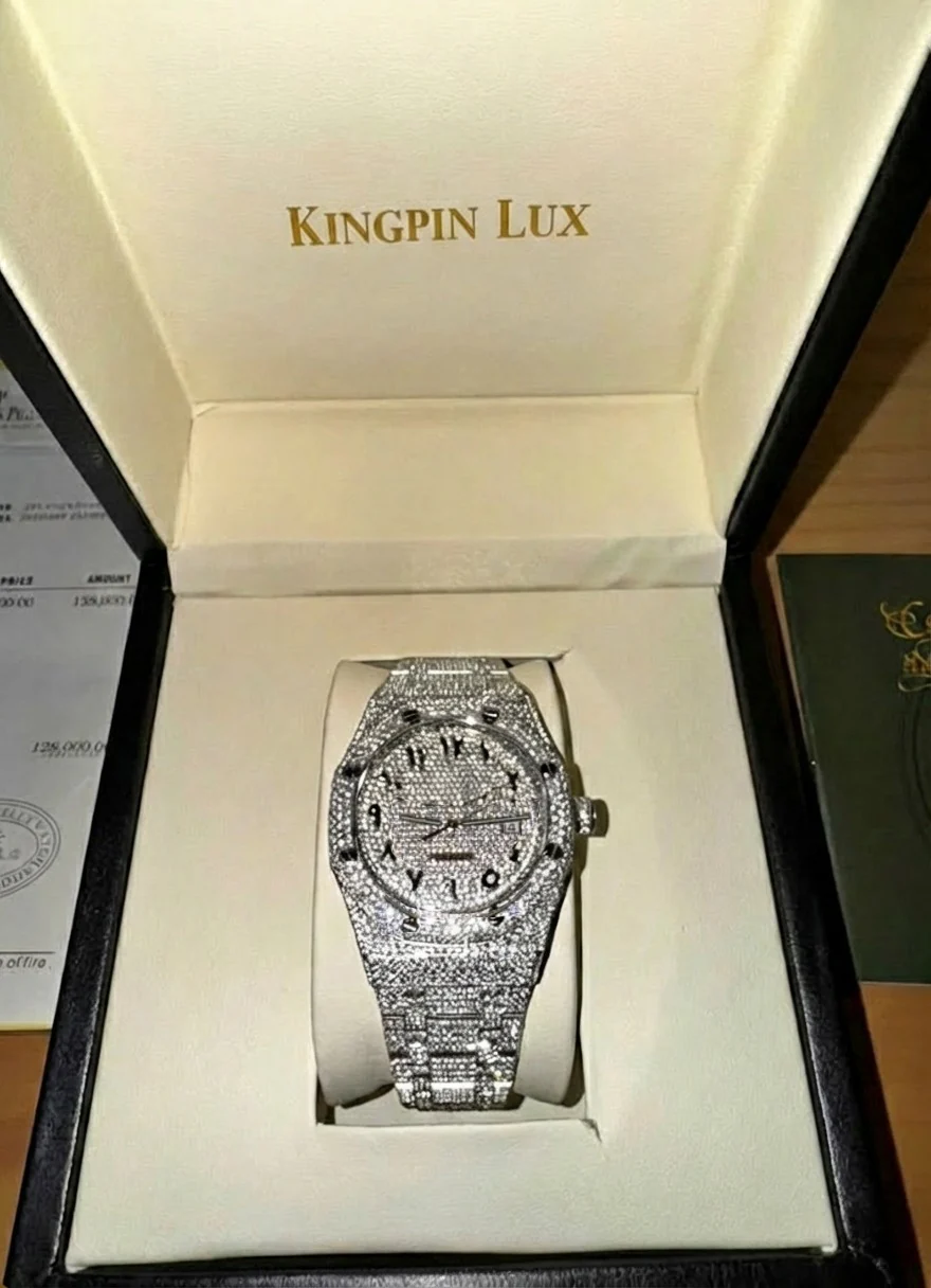 Moissanite Arabic Dial Iced Out Watch - Image 6