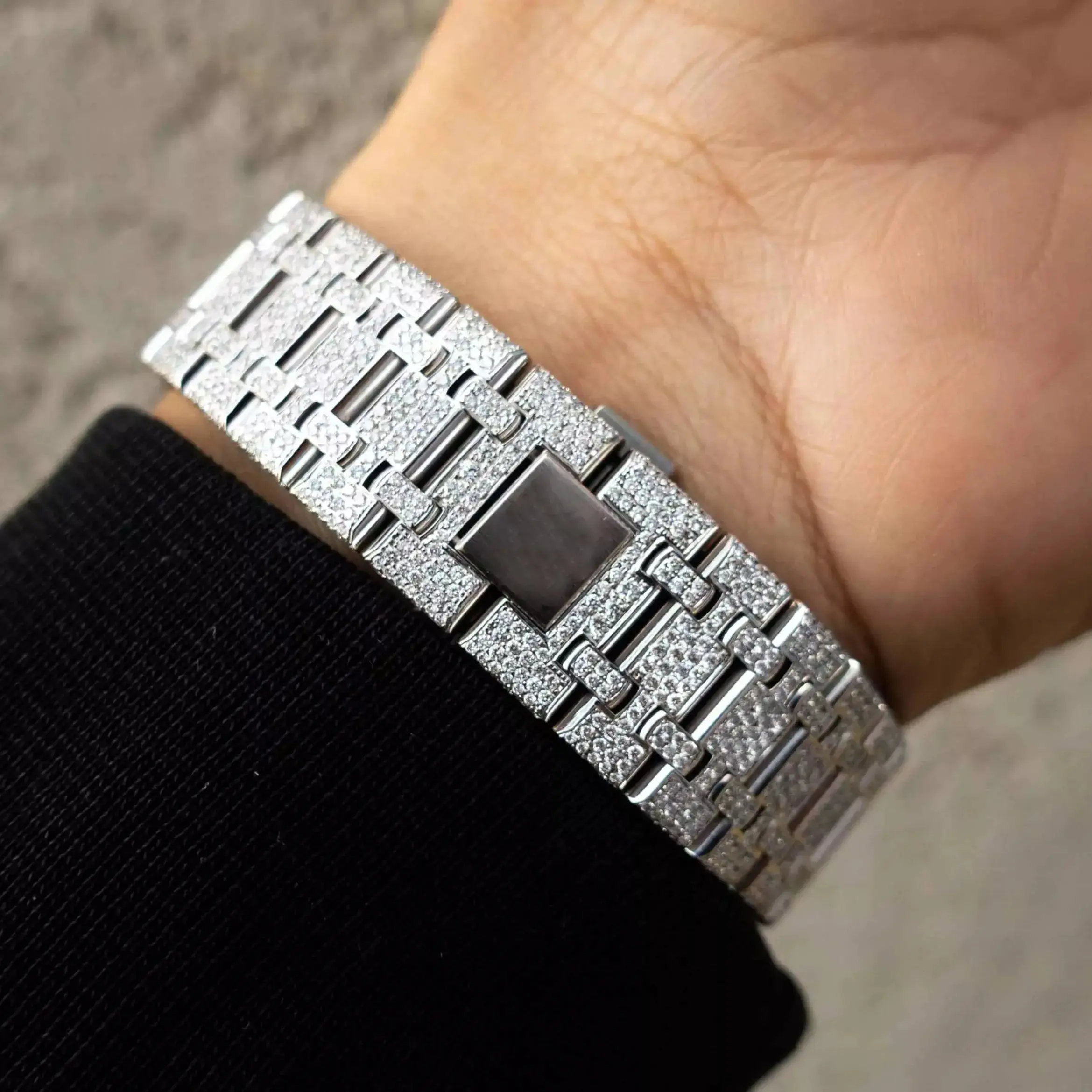 Custom Made VVS Skeleton Moissanite Iced Out Watch - Image 4