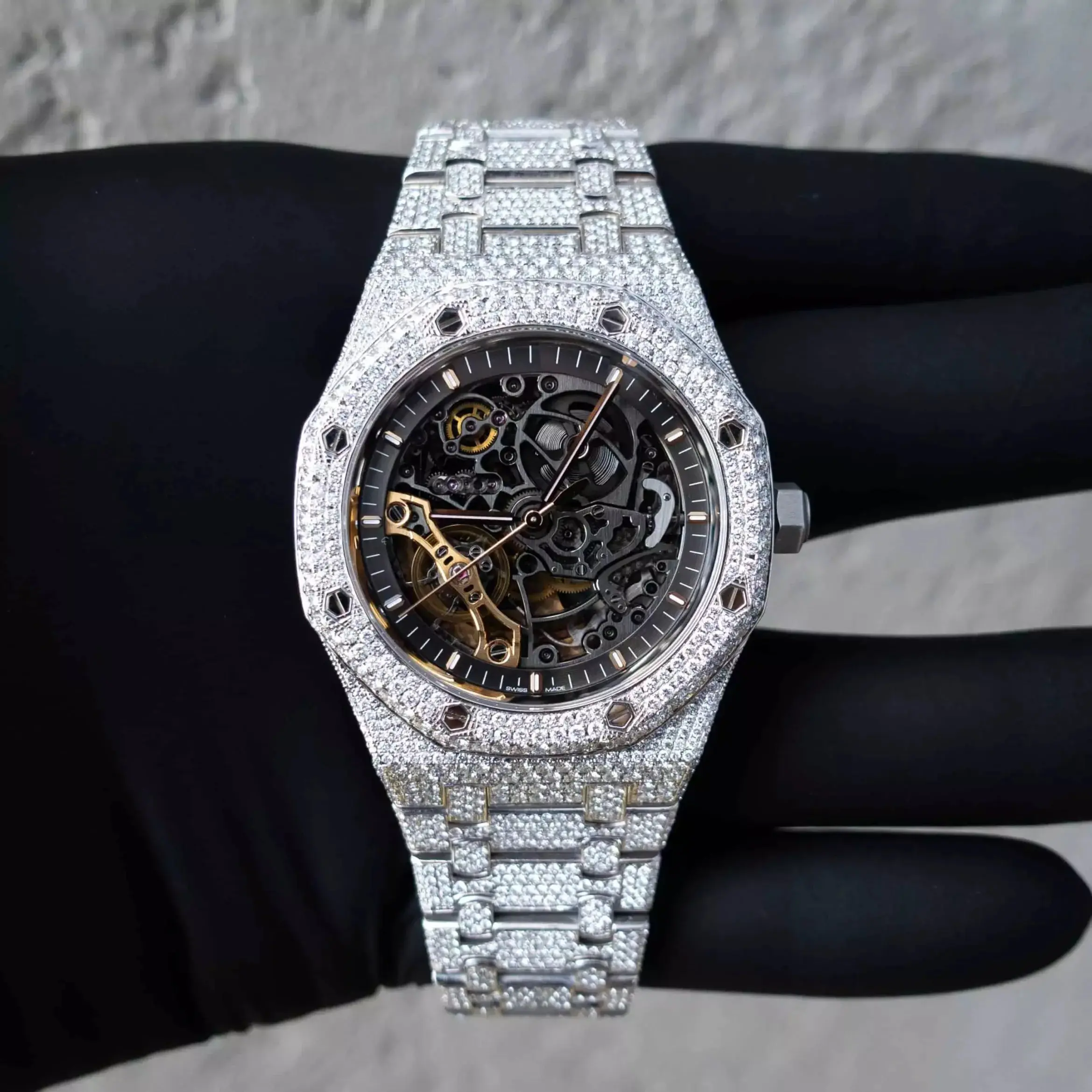 Custom Made VVS Skeleton Moissanite Iced Out Watch - Image 8