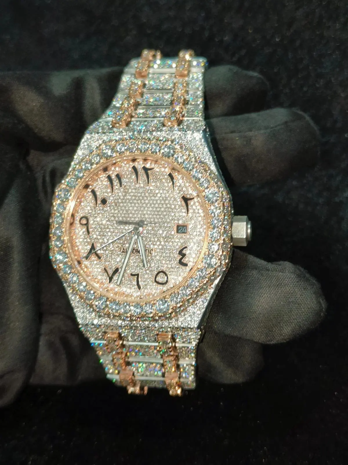 Arabic Dial Bustdown Moissanite Watch - Image 4