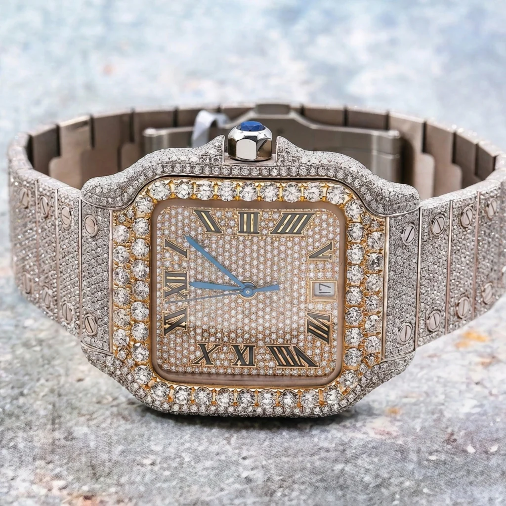 Custom Made VVS Moissanite Two Tone Luxury Watch - Image 3
