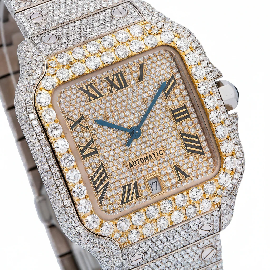 Custom Made VVS Moissanite Two Tone Luxury Watch - Image 4