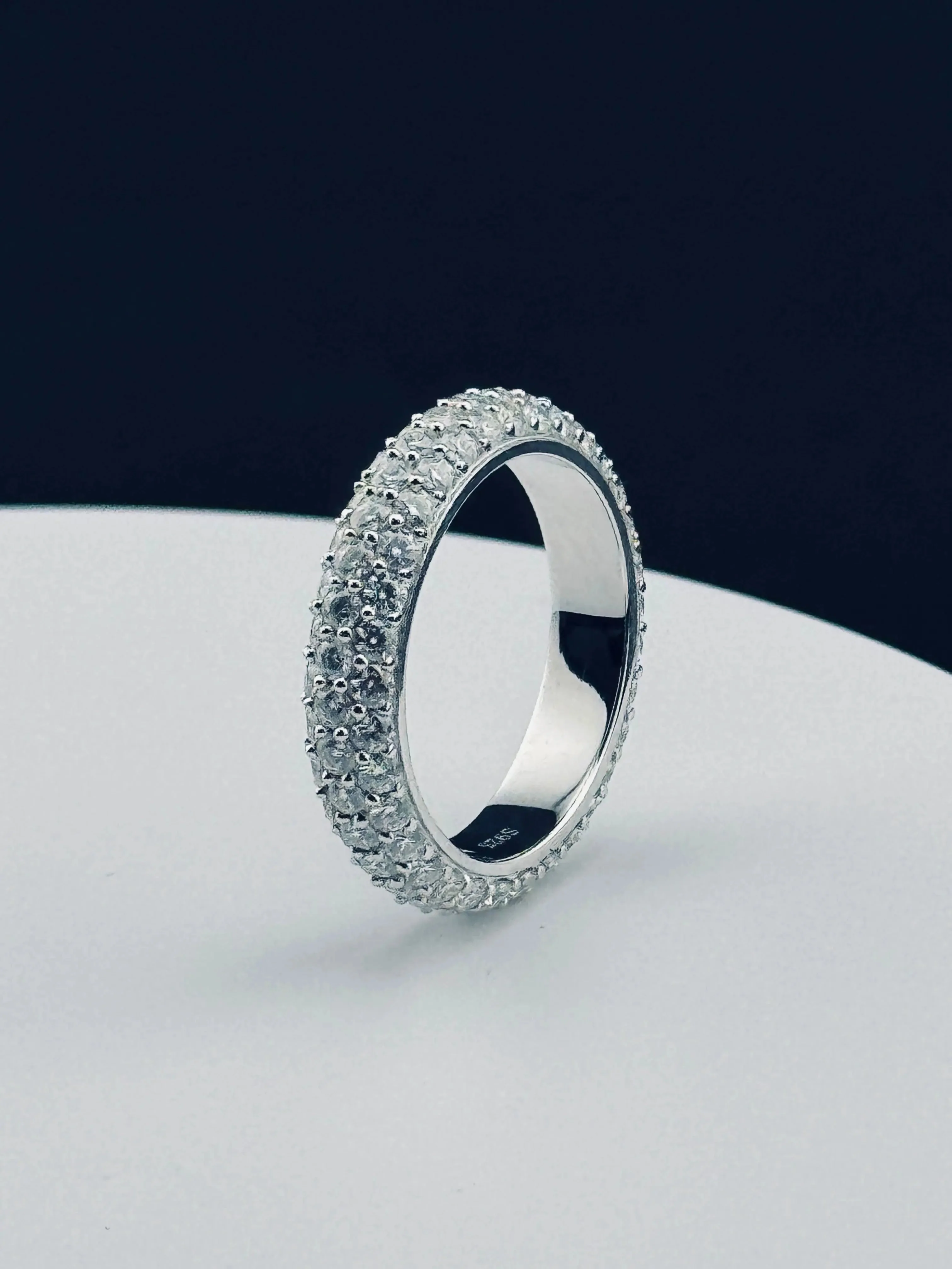 LUXURY MOISSANITE PAVE RING ELEGANT STYLE (ALL SIZES) - Image 4