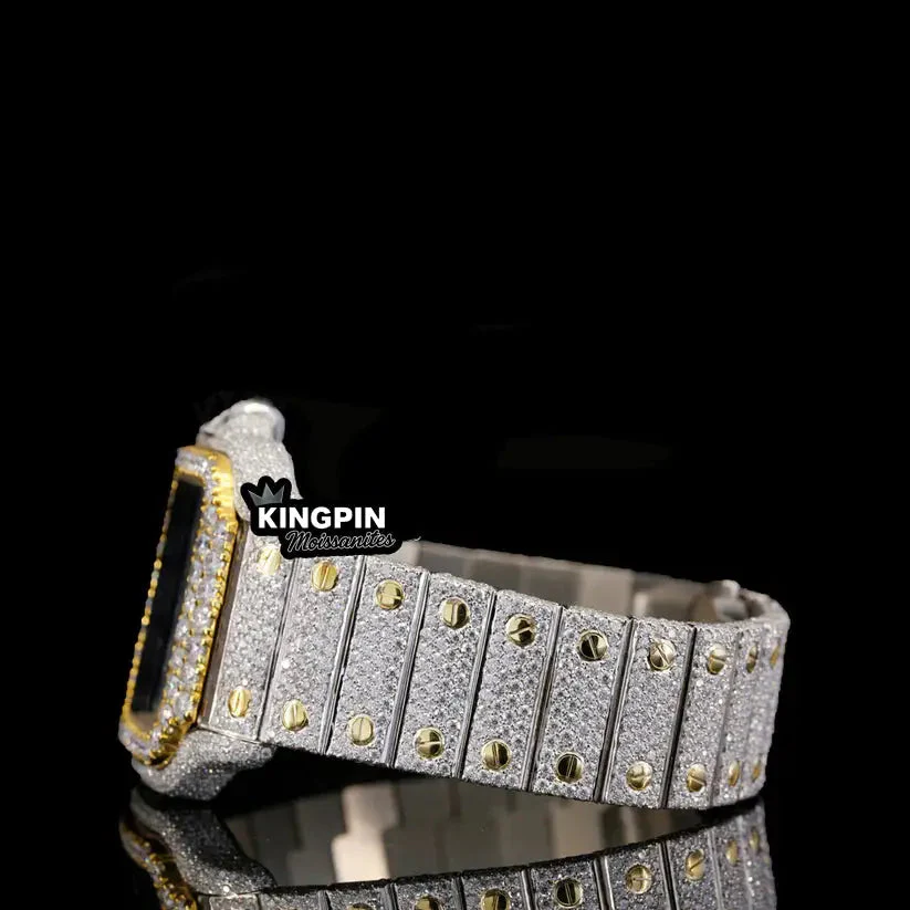 Moissanite Square Watch Blue Dial - Image 3