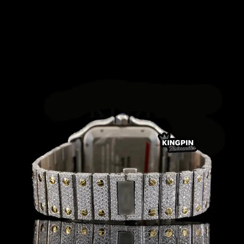 Moissanite Square Watch Blue Dial - Image 4