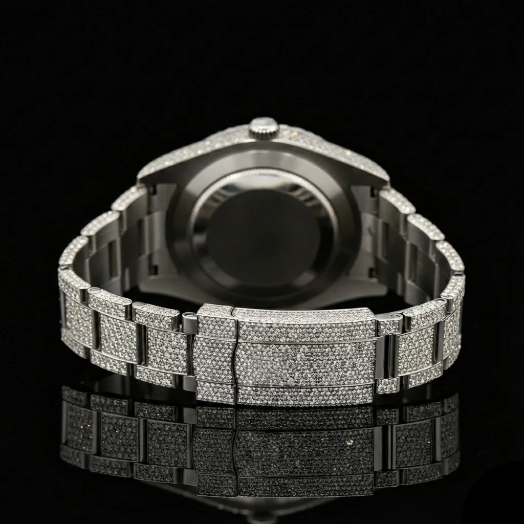 Custom Made VVS Moissanite Iced Out Arabic Watch - Image 6